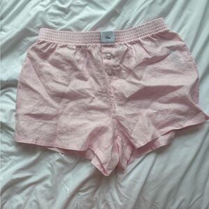 Aritzia TNA Light Pink Elastic Waist Shorts